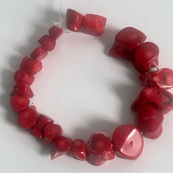 CORAL Nuggets Red Coral Strand Graduated sizes Vintage - Picture 6 of 6